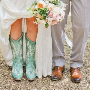 🦋Turquoise Blue Corral Western Cowboy Boots 🦋 Wedding Boots Something Blue 🦋